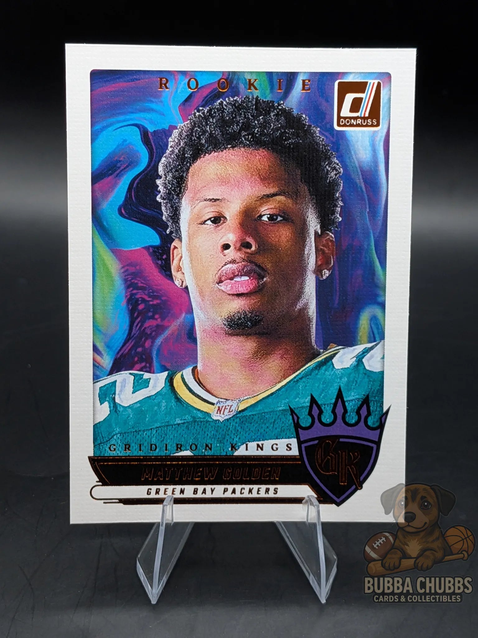 Basketball trading card of Matthew Golden of the Green Bay Packers panini donruss gridiron kings insert rookie card