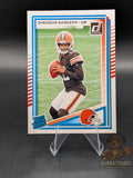 Football trading card of rated rookie Shedeur Sanders panini donruss