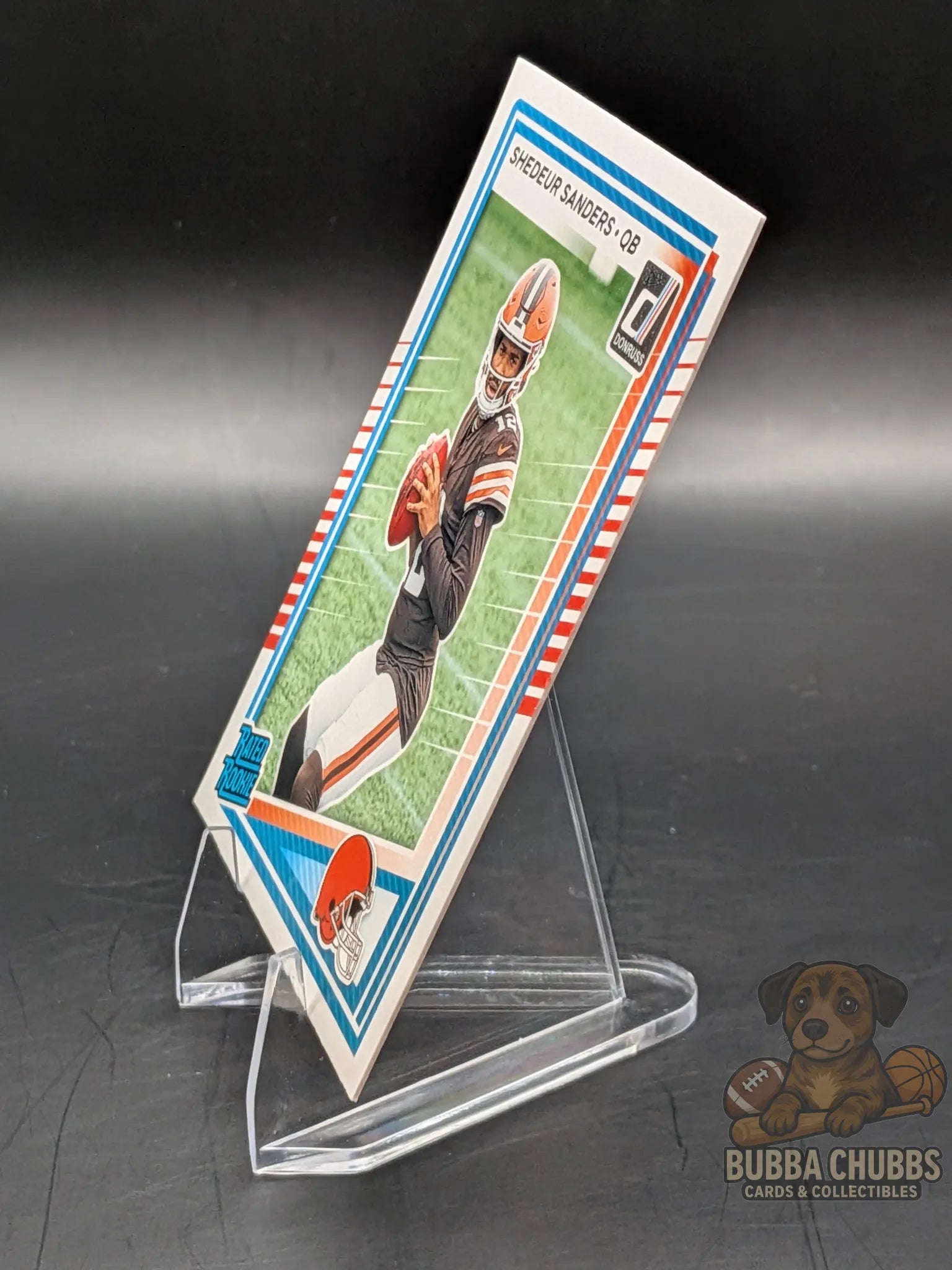 Football trading card of rated rookie Shedeur Sanders panini donruss