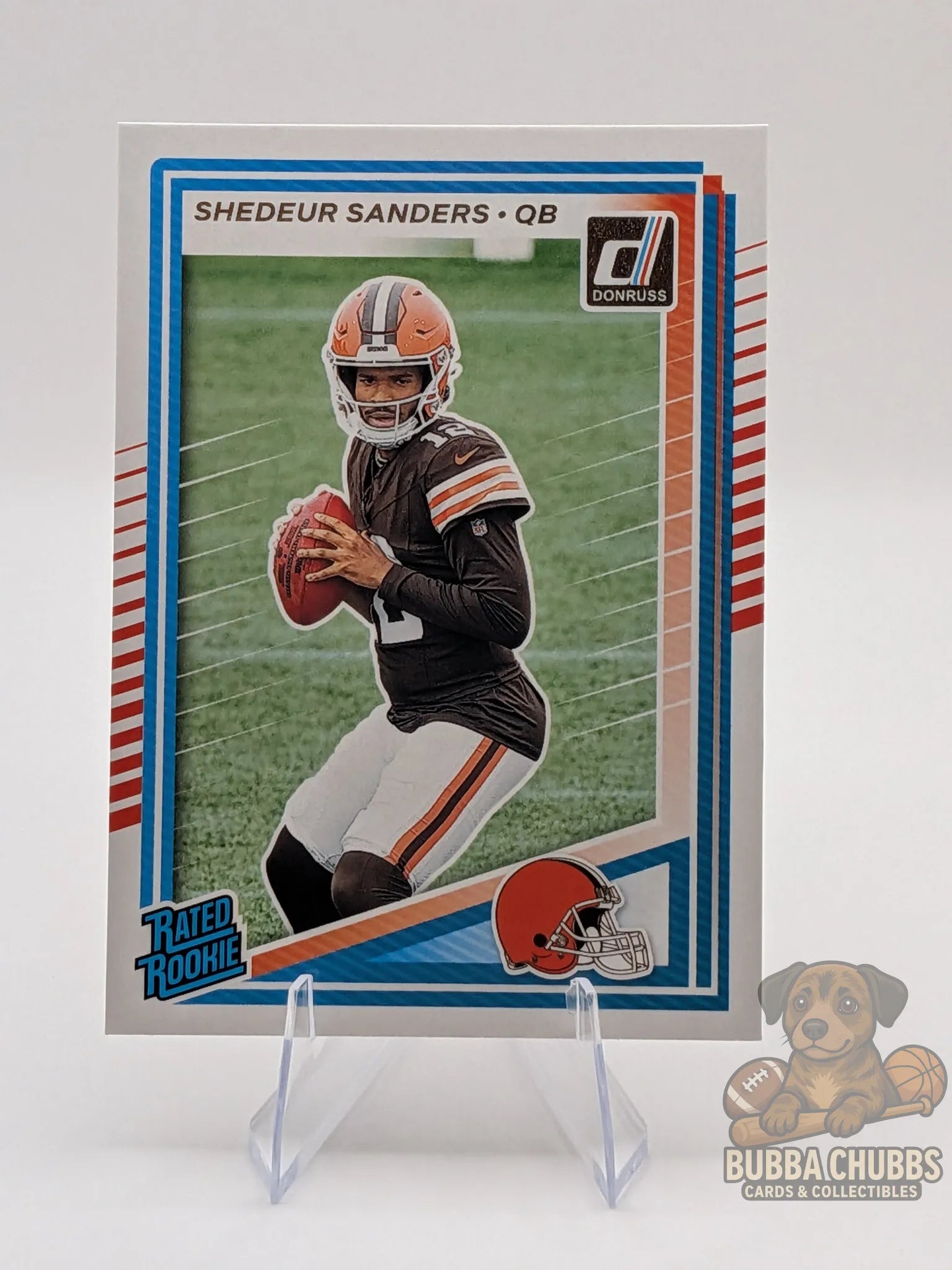 Football trading card of rated rookie Shedeur Sanders panini donruss