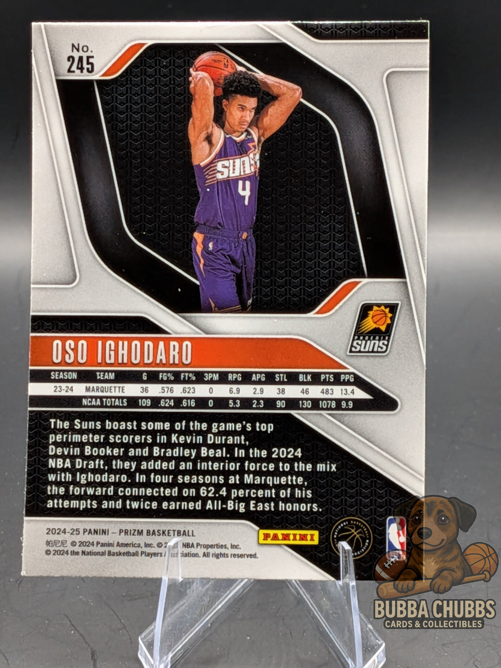 Basketball trading card of Oso Ighodaro of the Suns Panini Prizm Rookie
