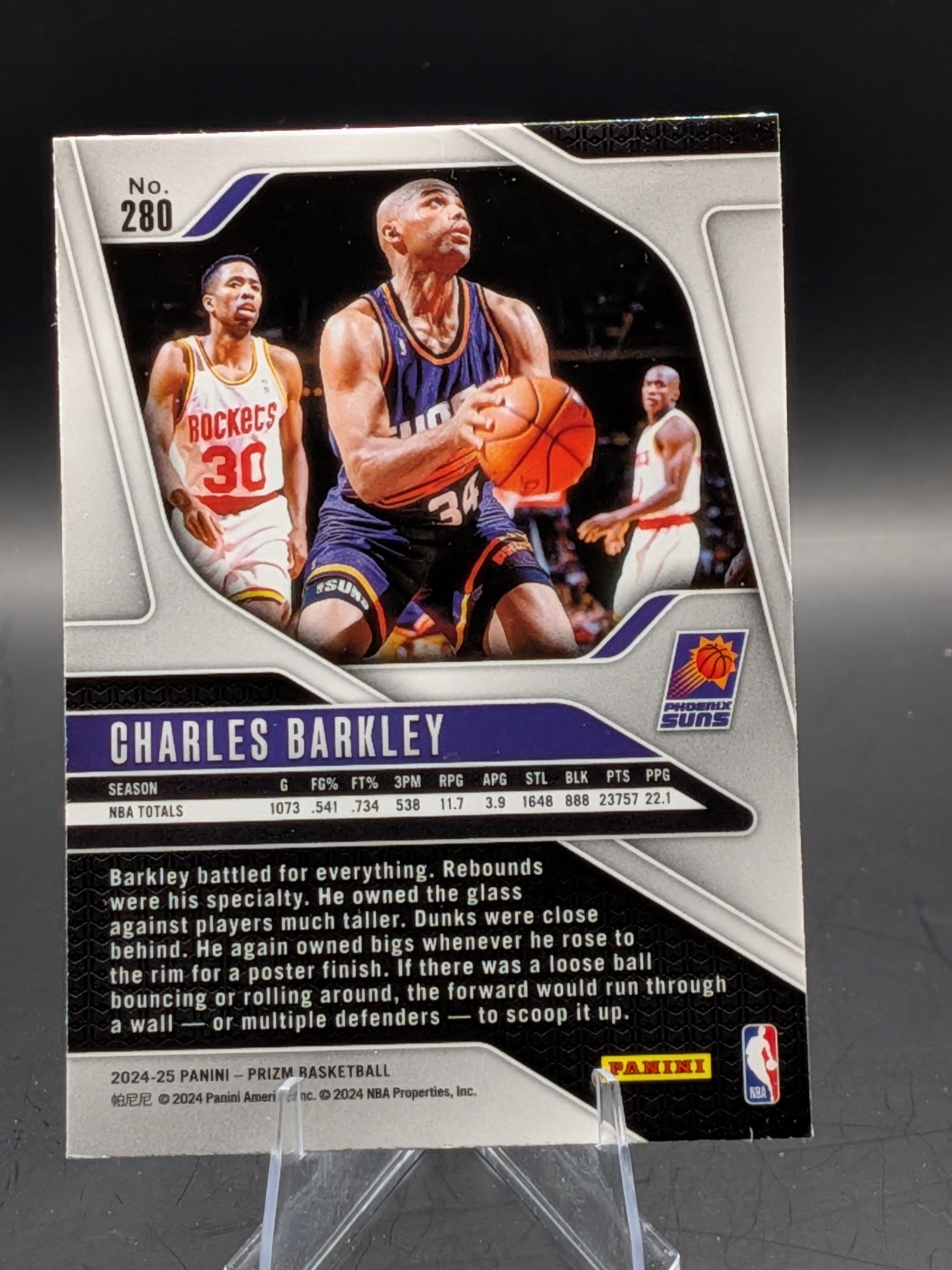 Basketball trading card of Charles Barkley panini prizm legends