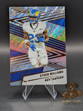 Collectible football sports card featuring Kyren Williams of the LA Rams Panini Revolution foil