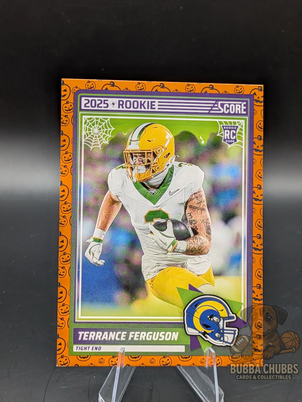 Football trading card of Terrance Ferguson with the Los Angeles Rams Score-A-Treat Rookie Score Panini