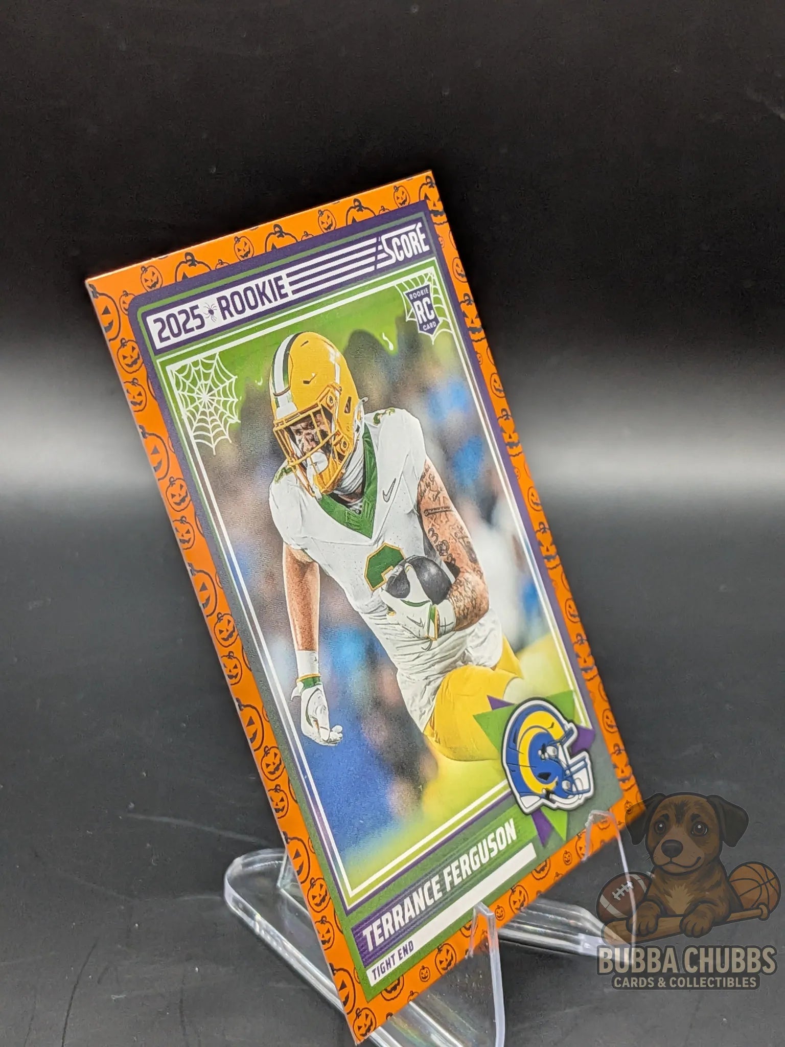 Football trading card of Terrance Ferguson with the Los Angeles Rams Score-A-Treat Rookie Score Panini