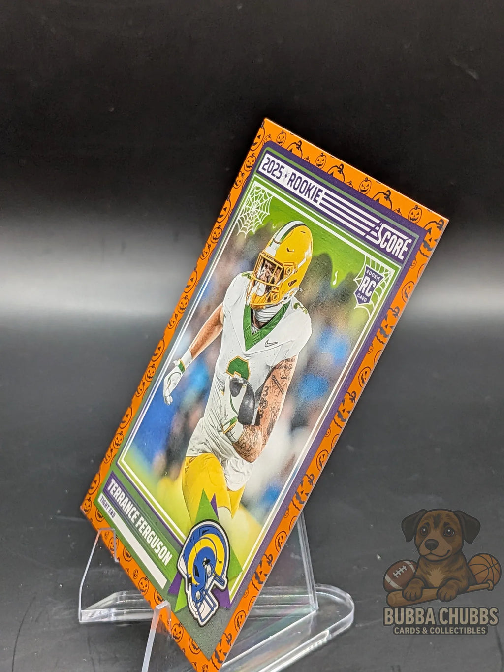 Football trading card of Terrance Ferguson with the Los Angeles Rams Score-A-Treat Rookie Score Panini