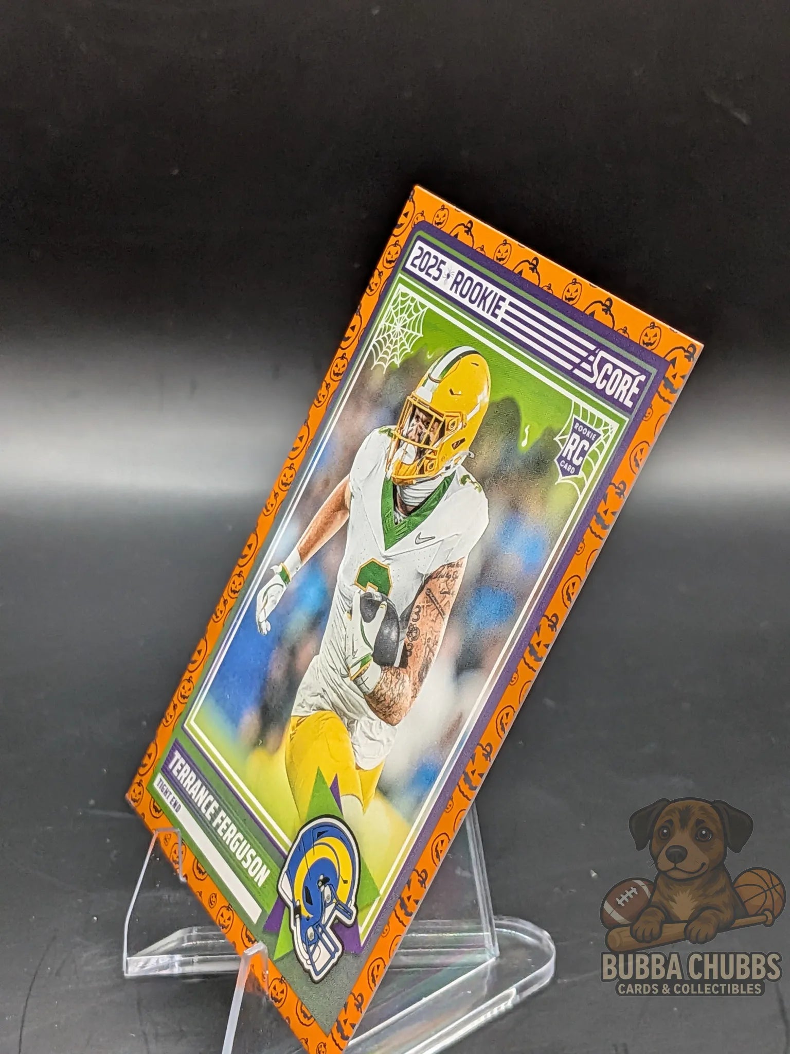 Football trading card of Terrance Ferguson with the Los Angeles Rams Score-A-Treat Rookie Score Panini