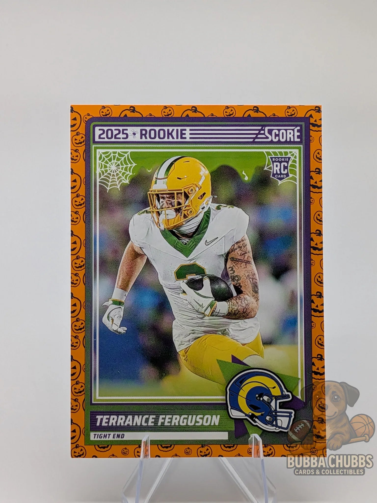 Football trading card of Terrance Ferguson with the Los Angeles Rams Score-A-Treat Rookie Score Panini