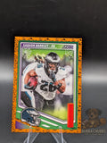 Football trading card with Saquon Barkley of the Philadelphia Eagles panini score-a-treat halloween parallel