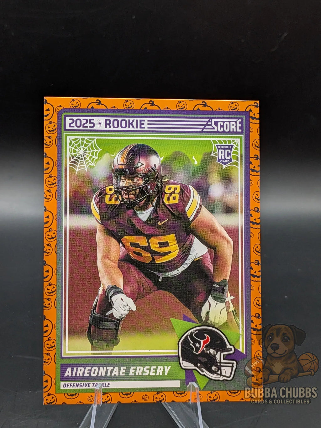 Football card of Aireontae Ersery on the Houston Texans a lineman Panini Score-A-Treat Rookie