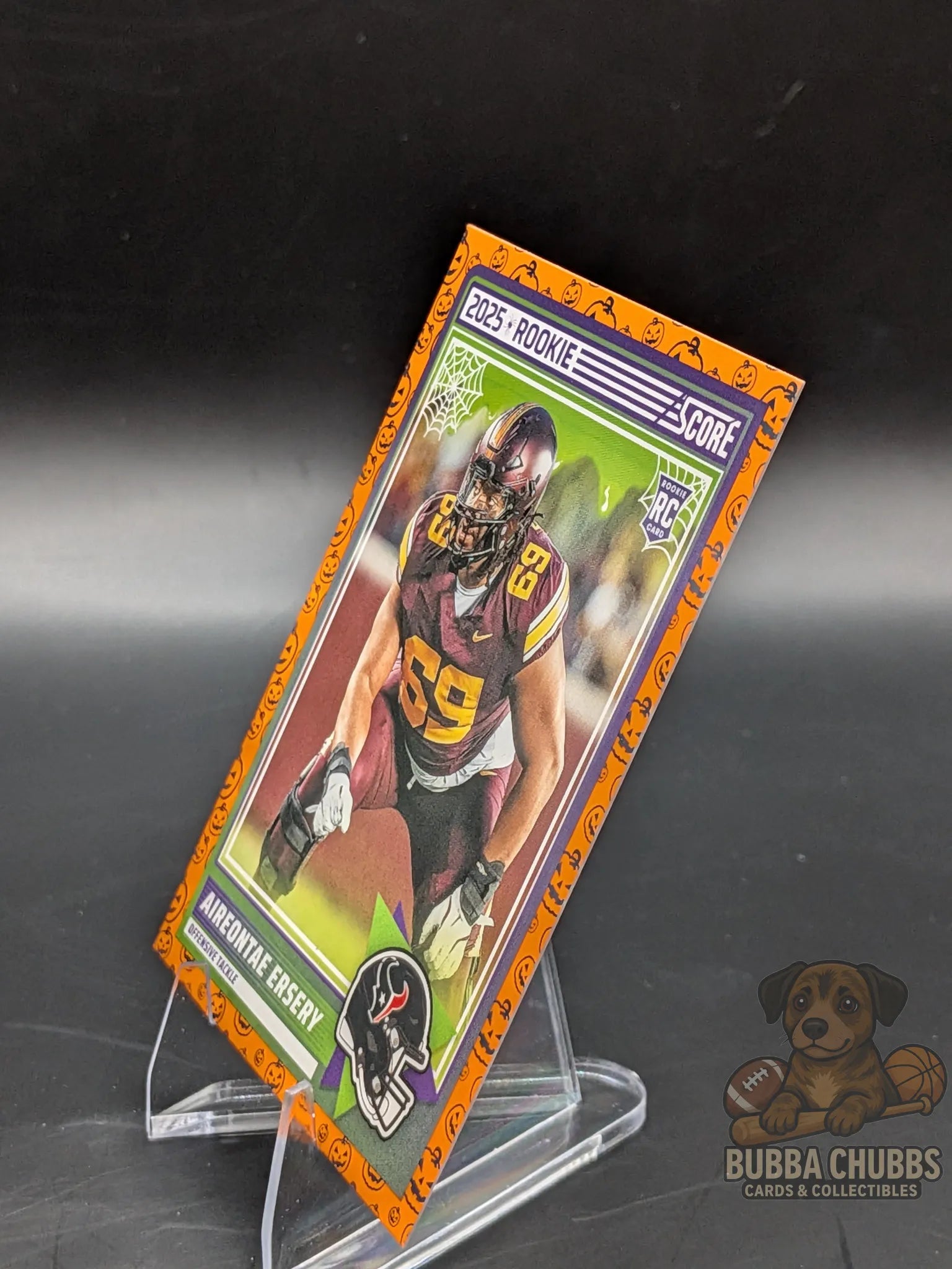 Football card of Aireontae Ersery on the Houston Texans a lineman Panini Score-A-Treat Rookie