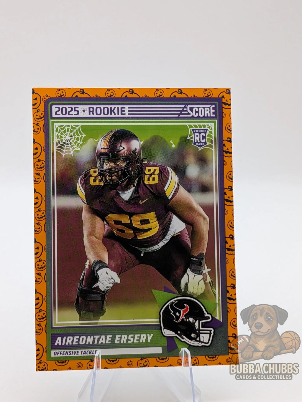 Football card of Aireontae Ersery on the Houston Texans a lineman Panini Score-A-Treat Rookie