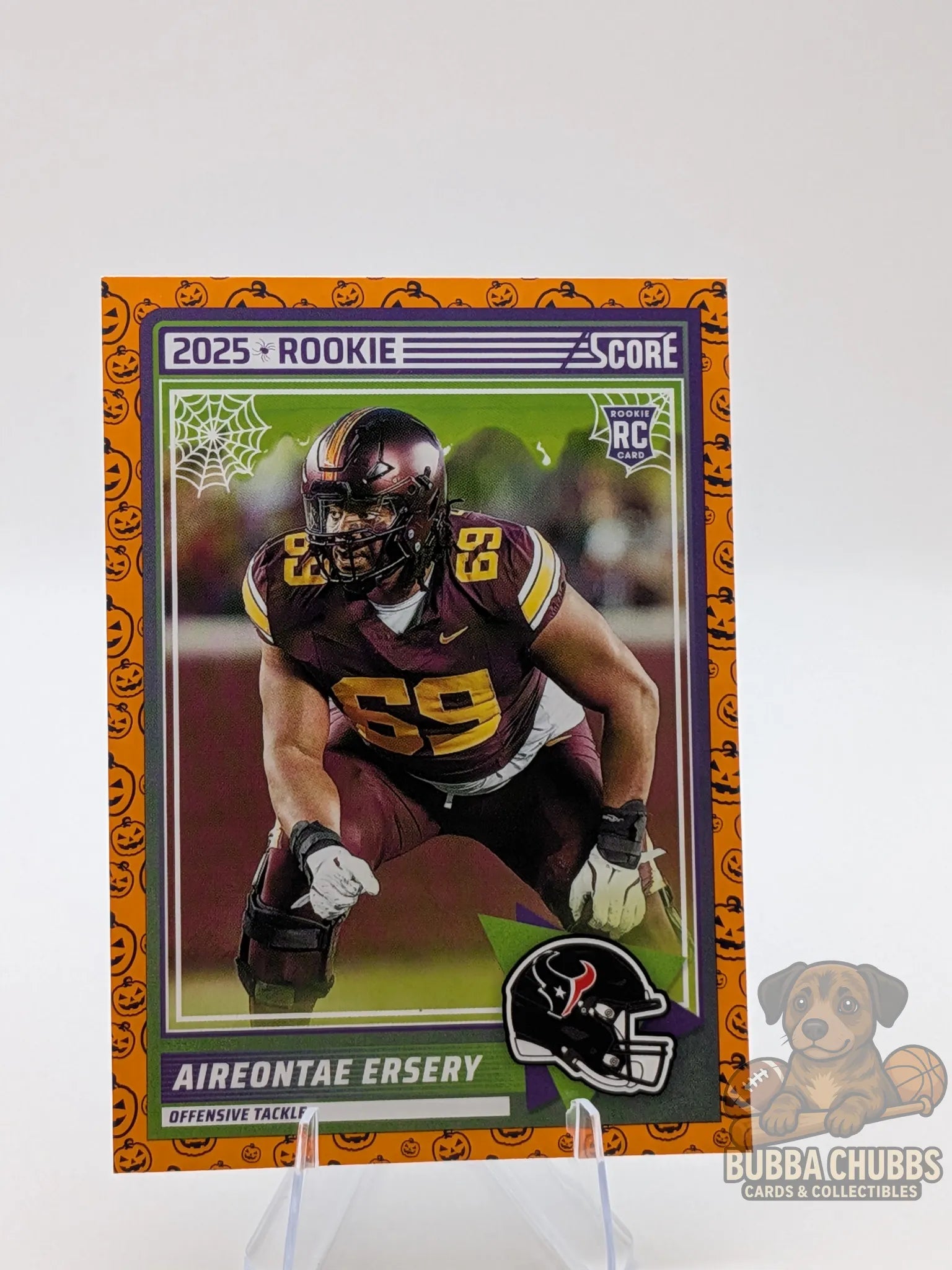 Football card of Aireontae Ersery on the Houston Texans a lineman Panini Score-A-Treat Rookie