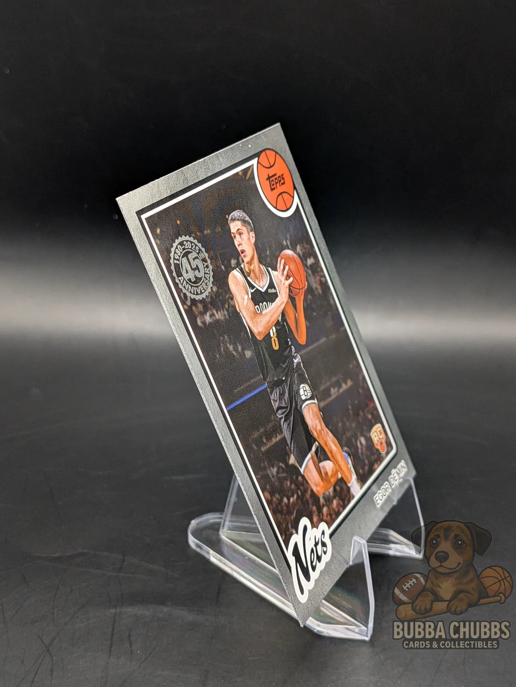 Basketball trading card featuring Egor Demin of the New York Nets topps rookie 45th anniversary insert silver parallel