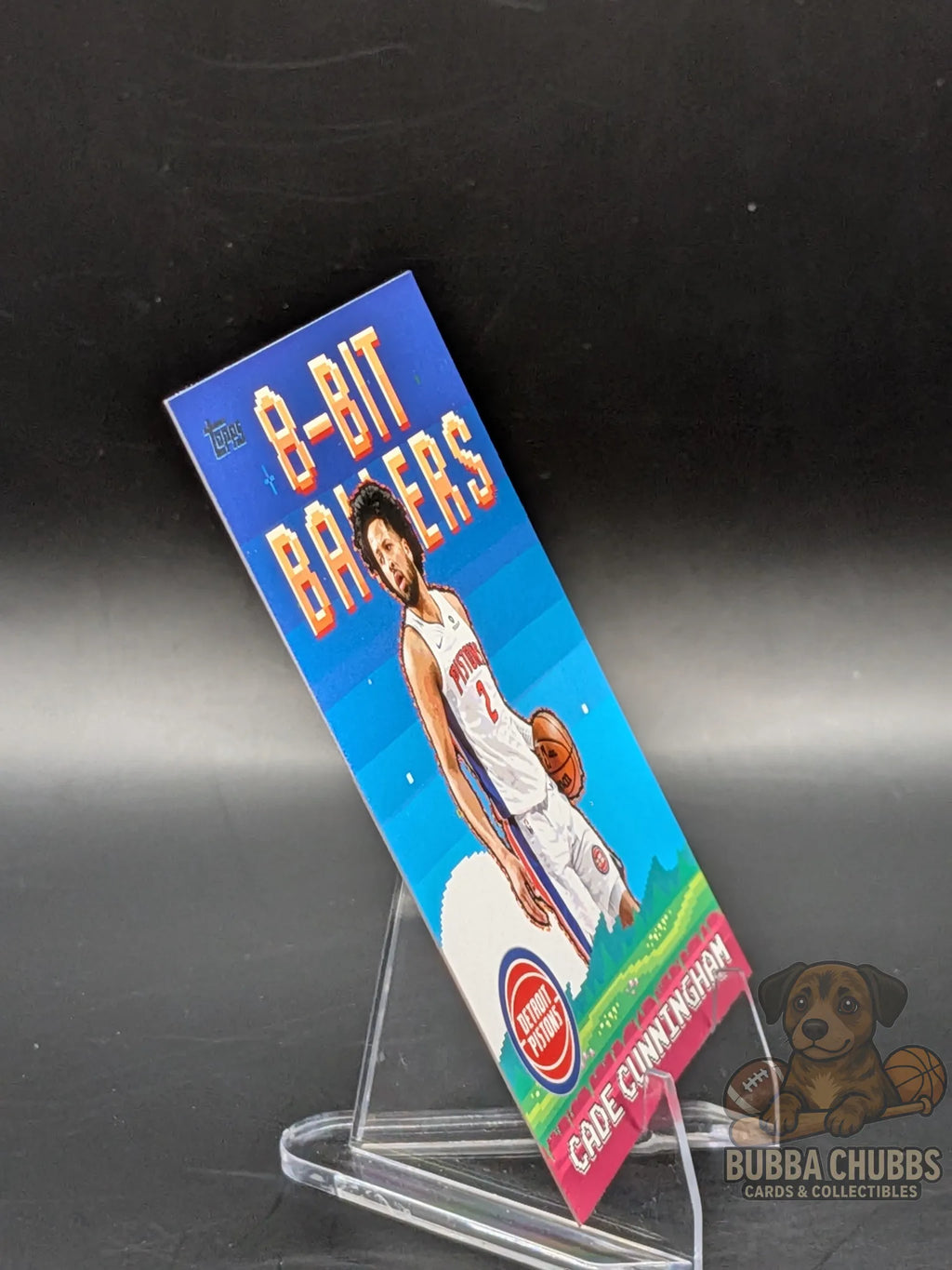 basketball trading card featuring cade cunningham of the Detroit pistons topps "8-bit baller" 