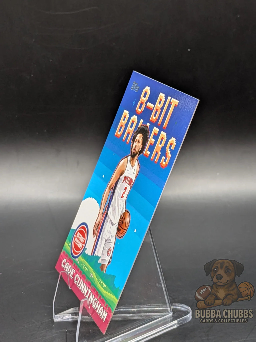 basketball trading card featuring cade cunningham of the Detroit pistons topps "8-bit baller" 