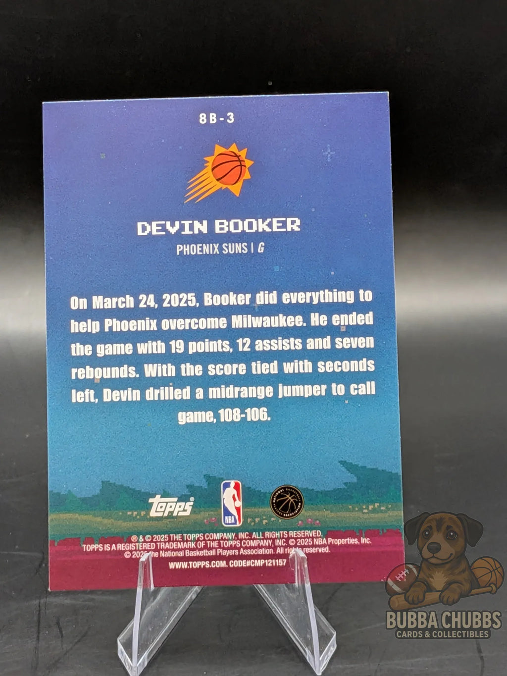 basketball trading card featuring Devin Booker of the Phoenix Suns topps "8-Bit Baller"