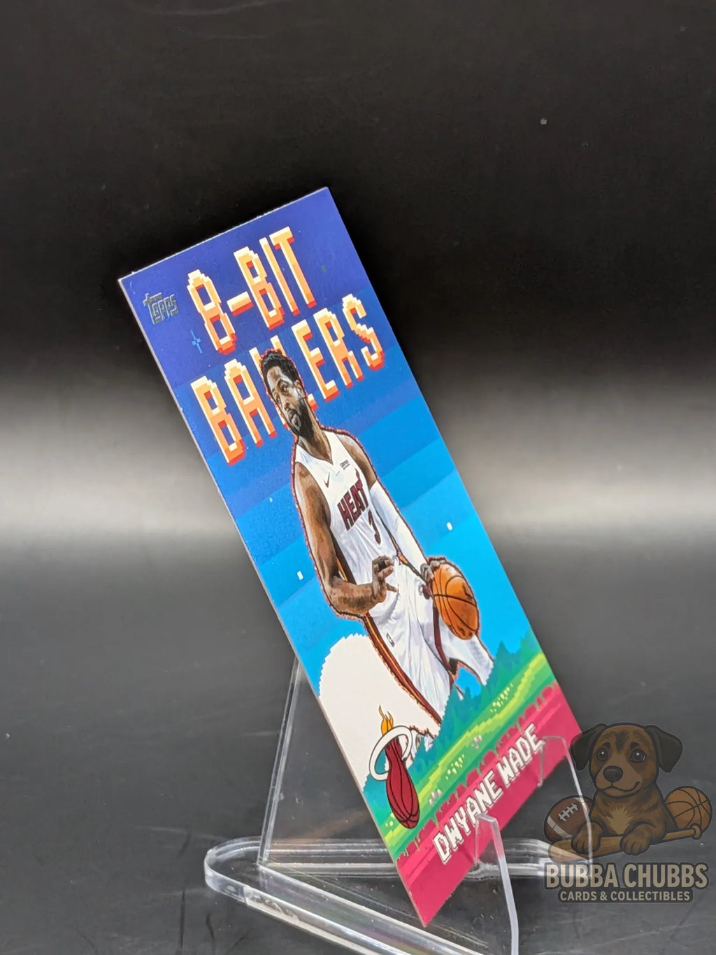 basketball trading card featuring legend dwayne wade of the miami heat topps "8-bit baller"