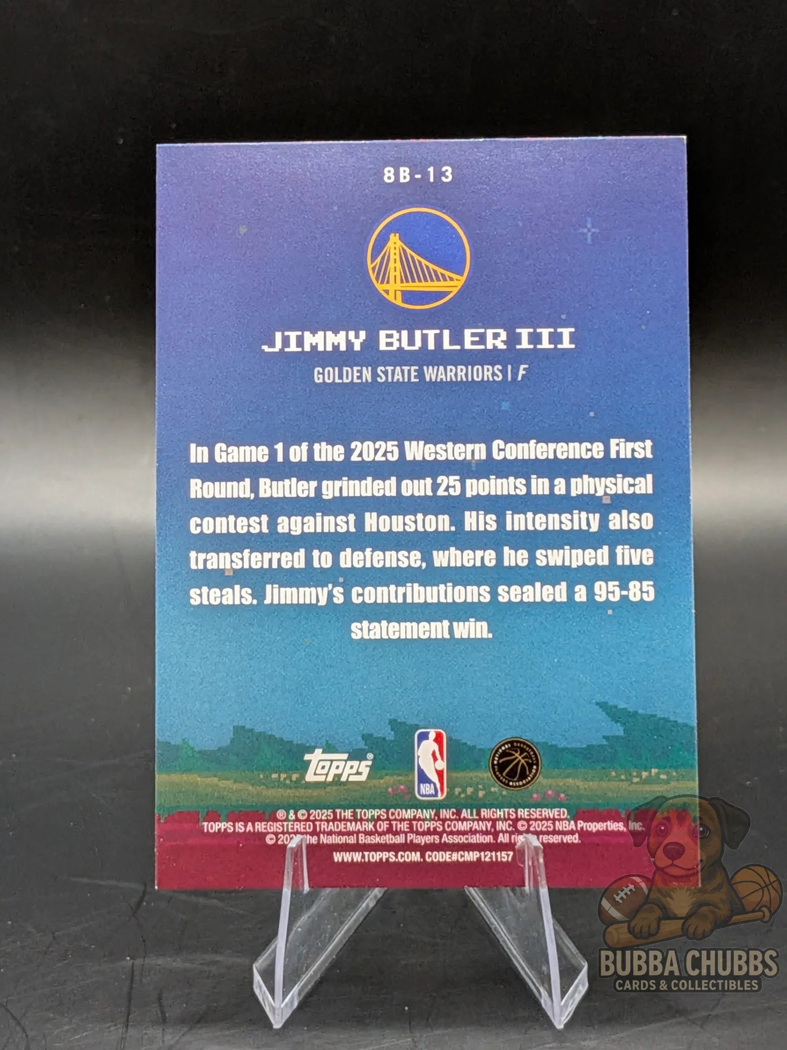 basketball trading card featuring jimmy Butler III of the Golden State Warriors topps "8-bit baller"