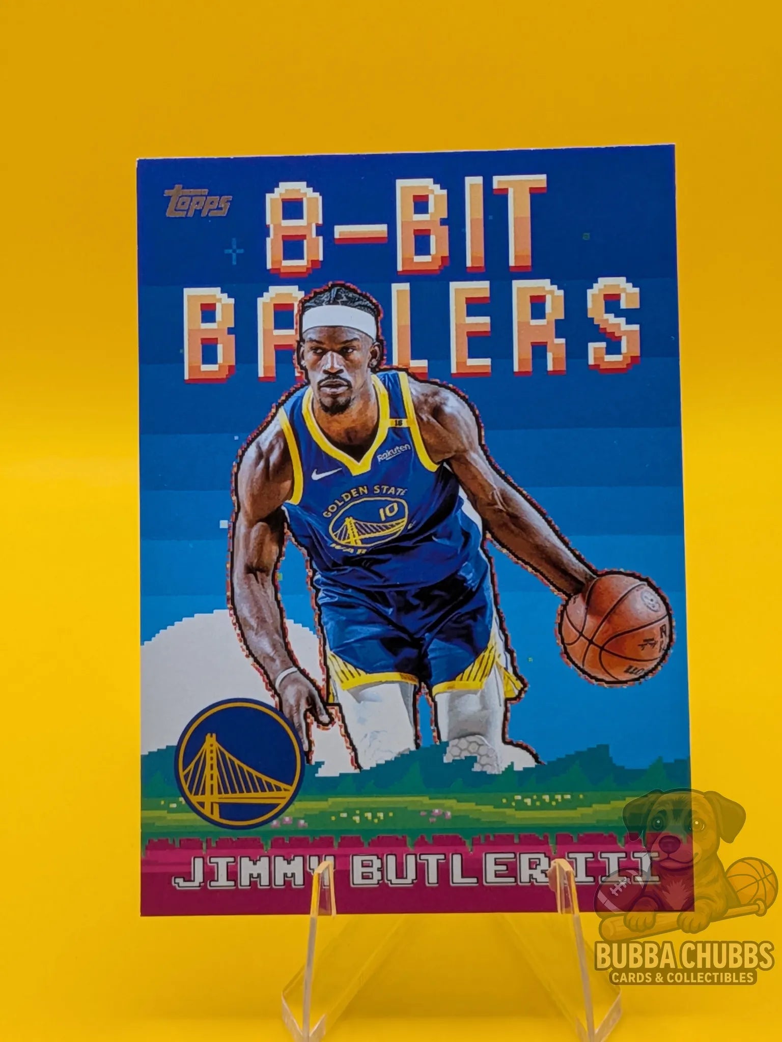 basketball trading card featuring jimmy Butler III of the Golden State Warriors topps "8-bit baller"
