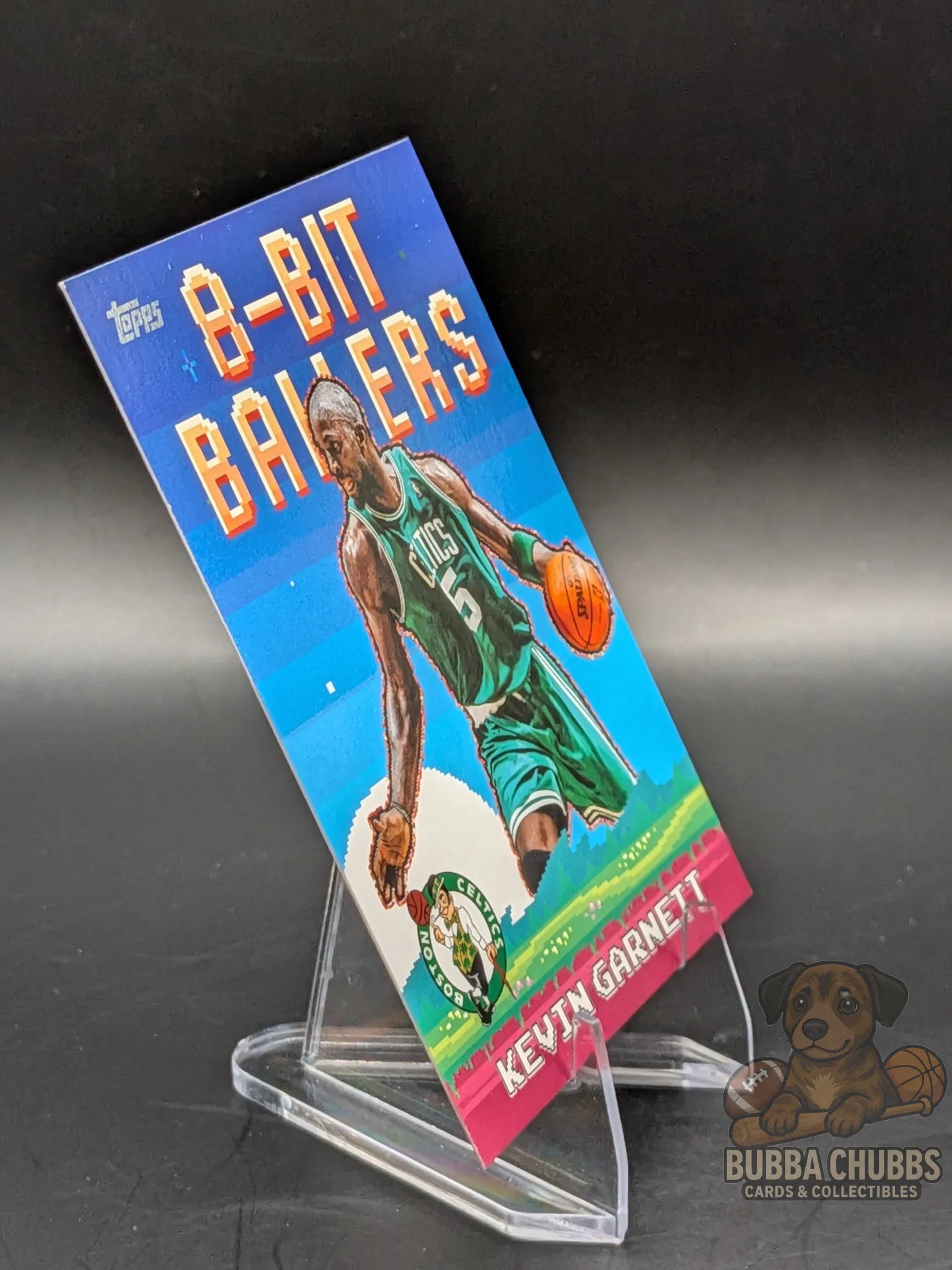 basketball trading card featuring legend Kevin Garnett of the Boston Celtics topps "8-bit baller"