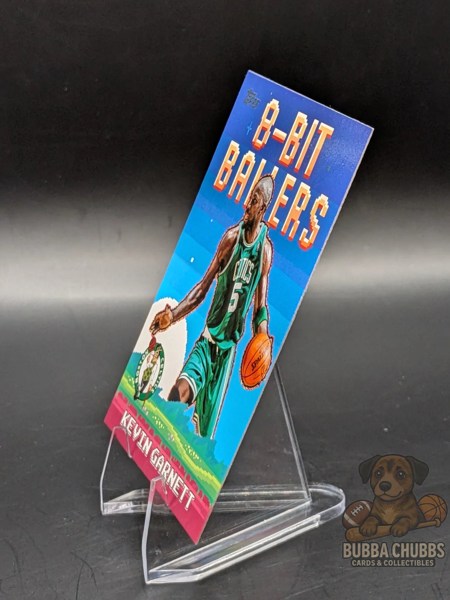 basketball trading card featuring legend Kevin Garnett of the Boston Celtics topps "8-bit baller"
