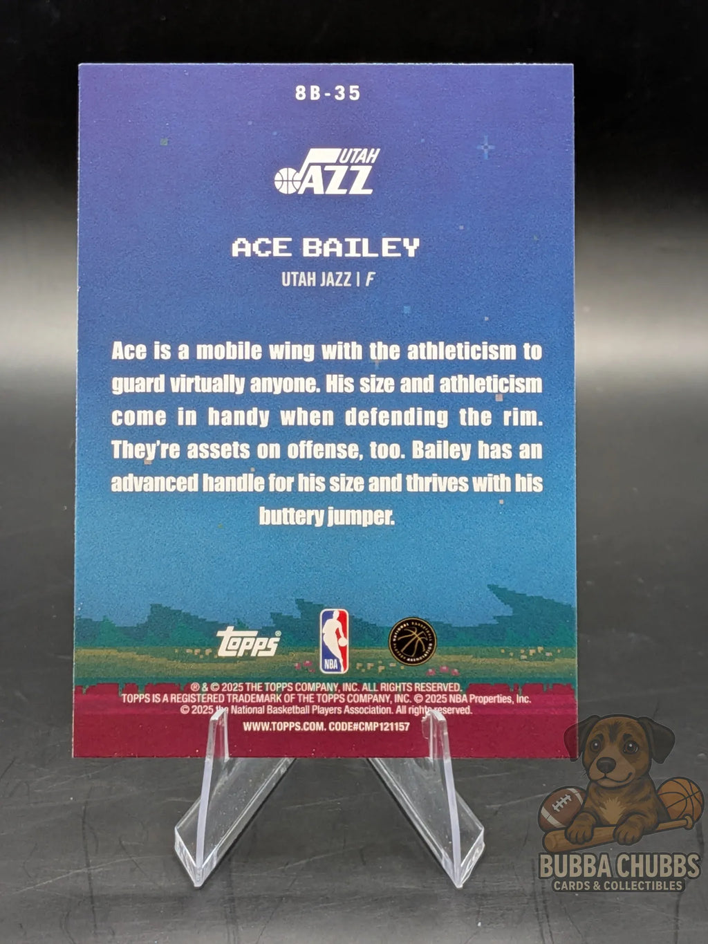 basketball rookie Trading card featuring Ace Bailey of the Utah Jazz topps