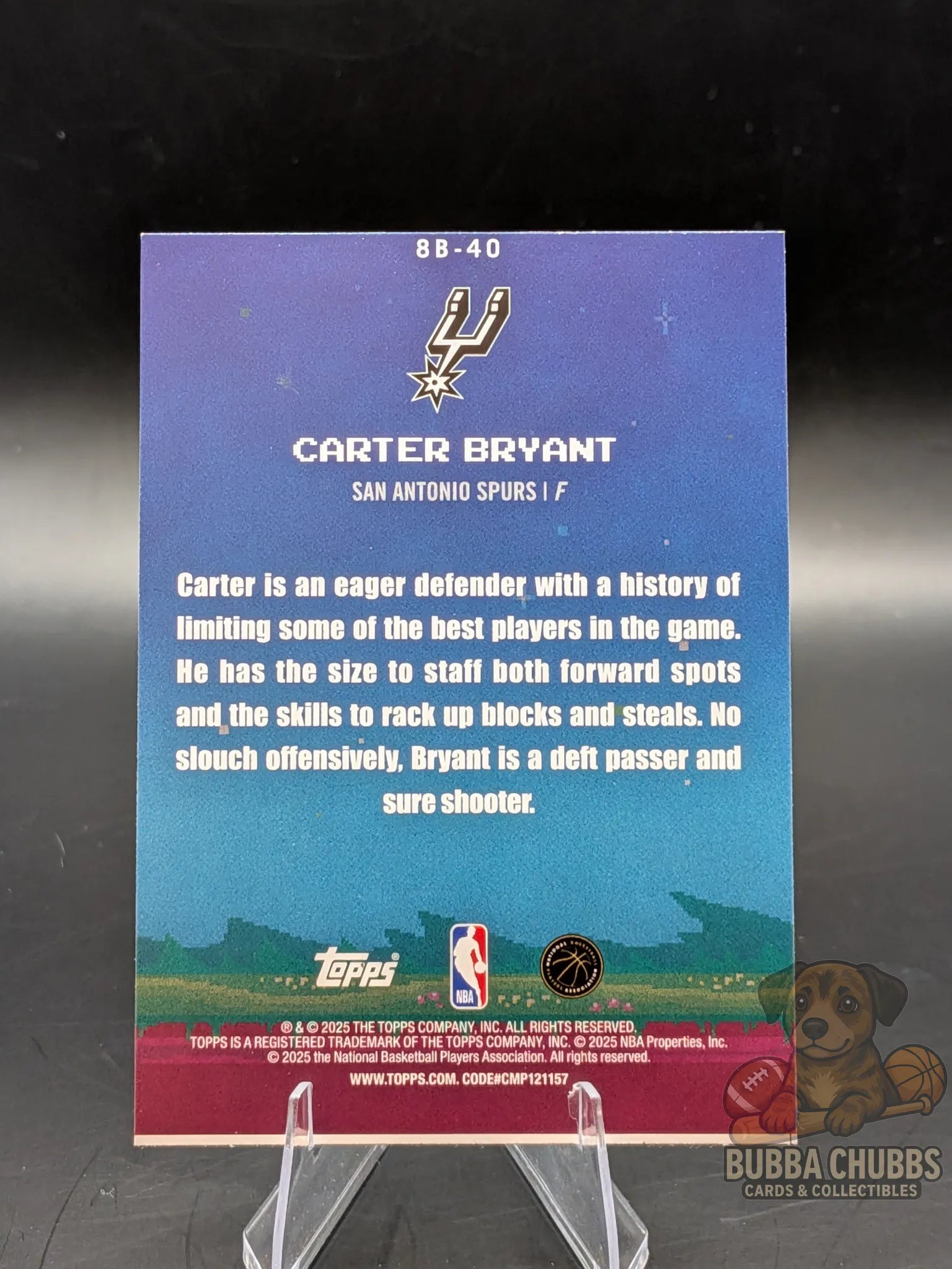 basketball trading card featuring Carter Bailey of the San Antonio Spurs