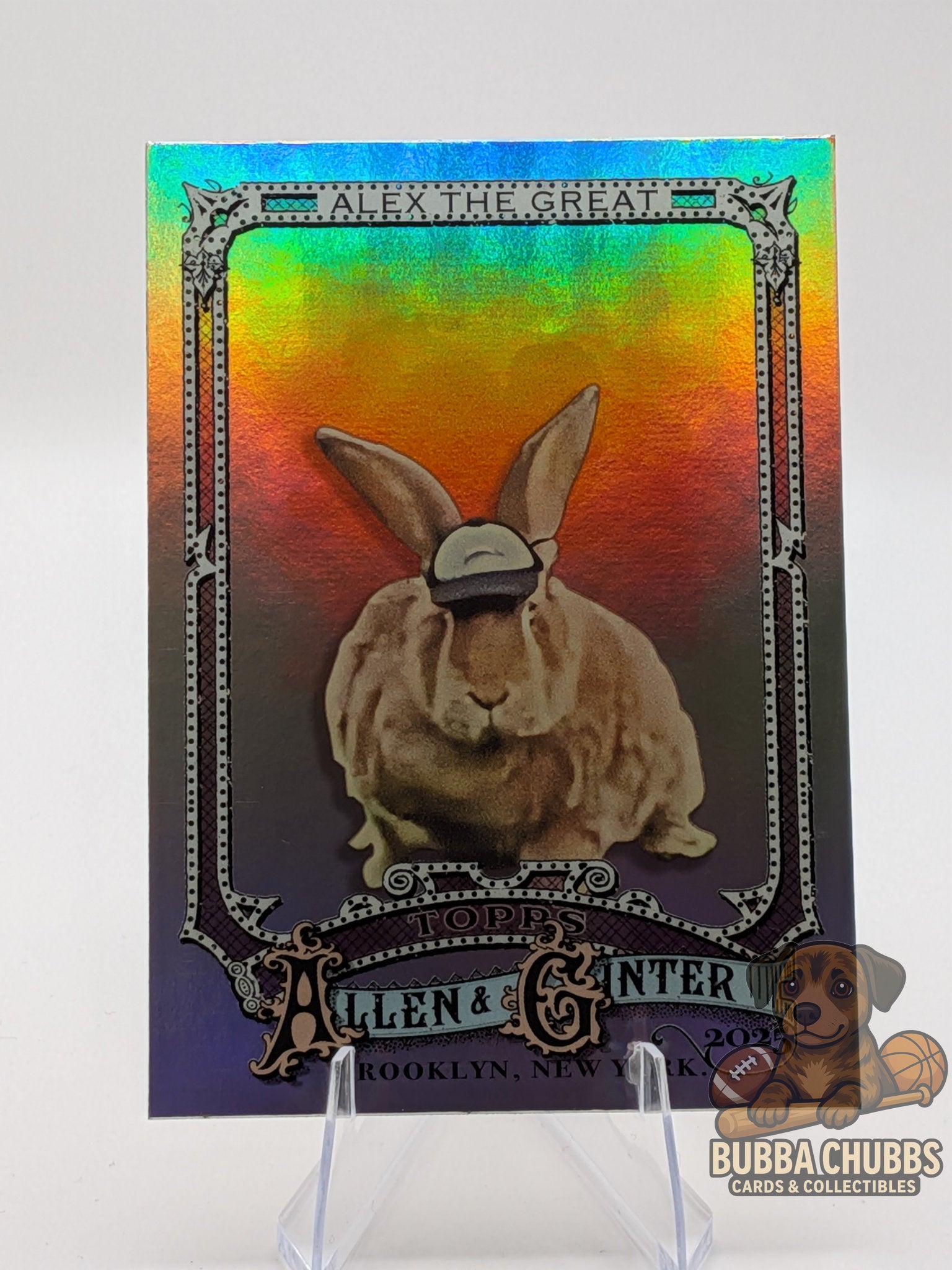 Collectible card featuring Alex the Bunny silver portrait topps allen & ginter  non-sports entertainment cards
