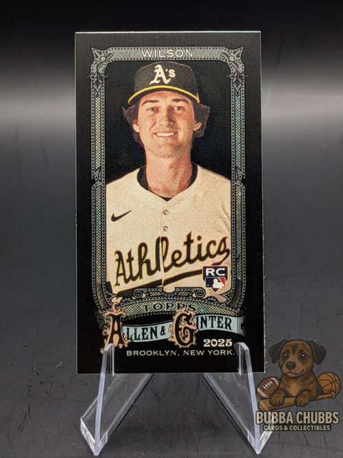 Baseball trading card of a Jacob Wilson topps allen & ginter mini rookie