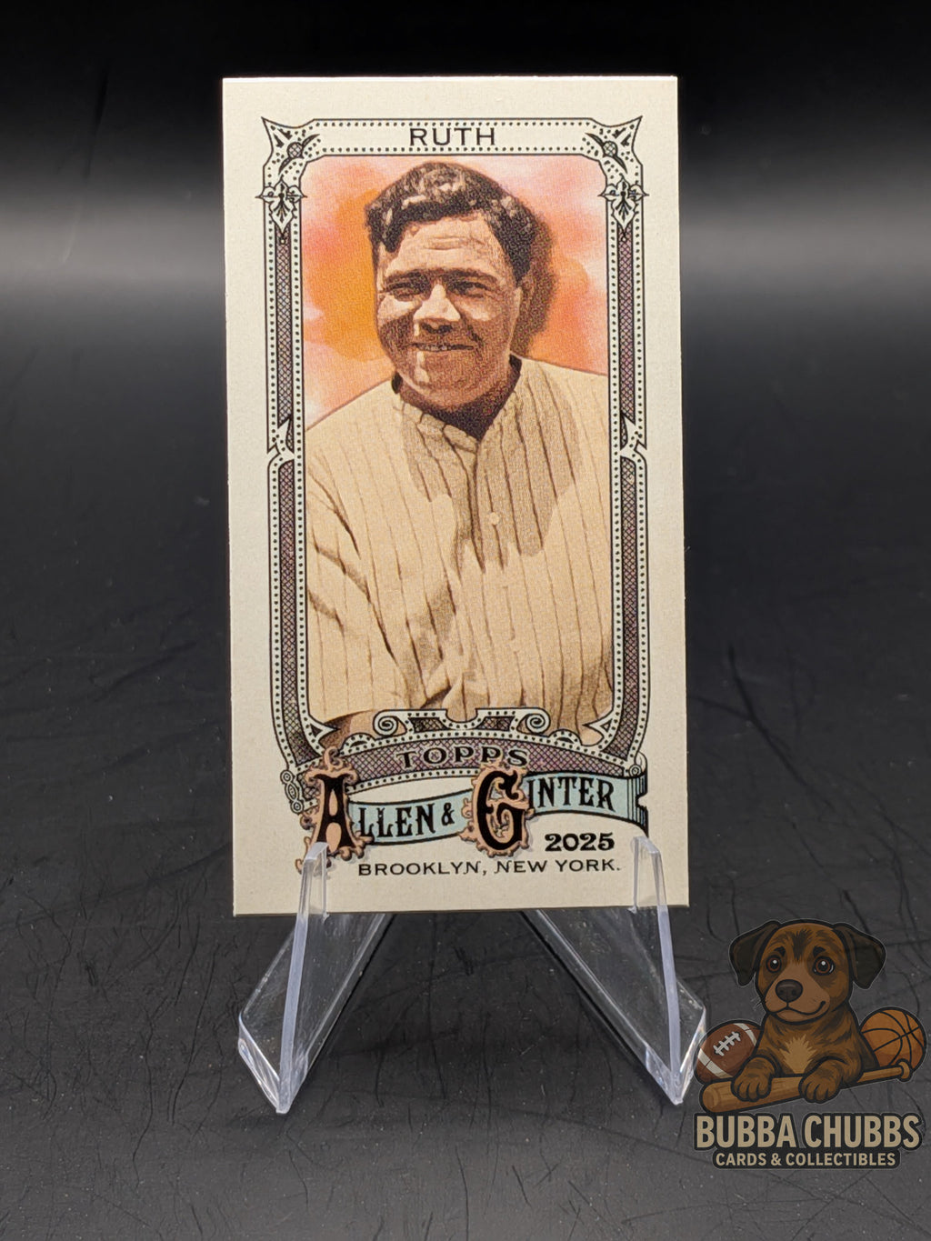 Baseball card featuring Babe Ruth Topps Allen & ginter mini