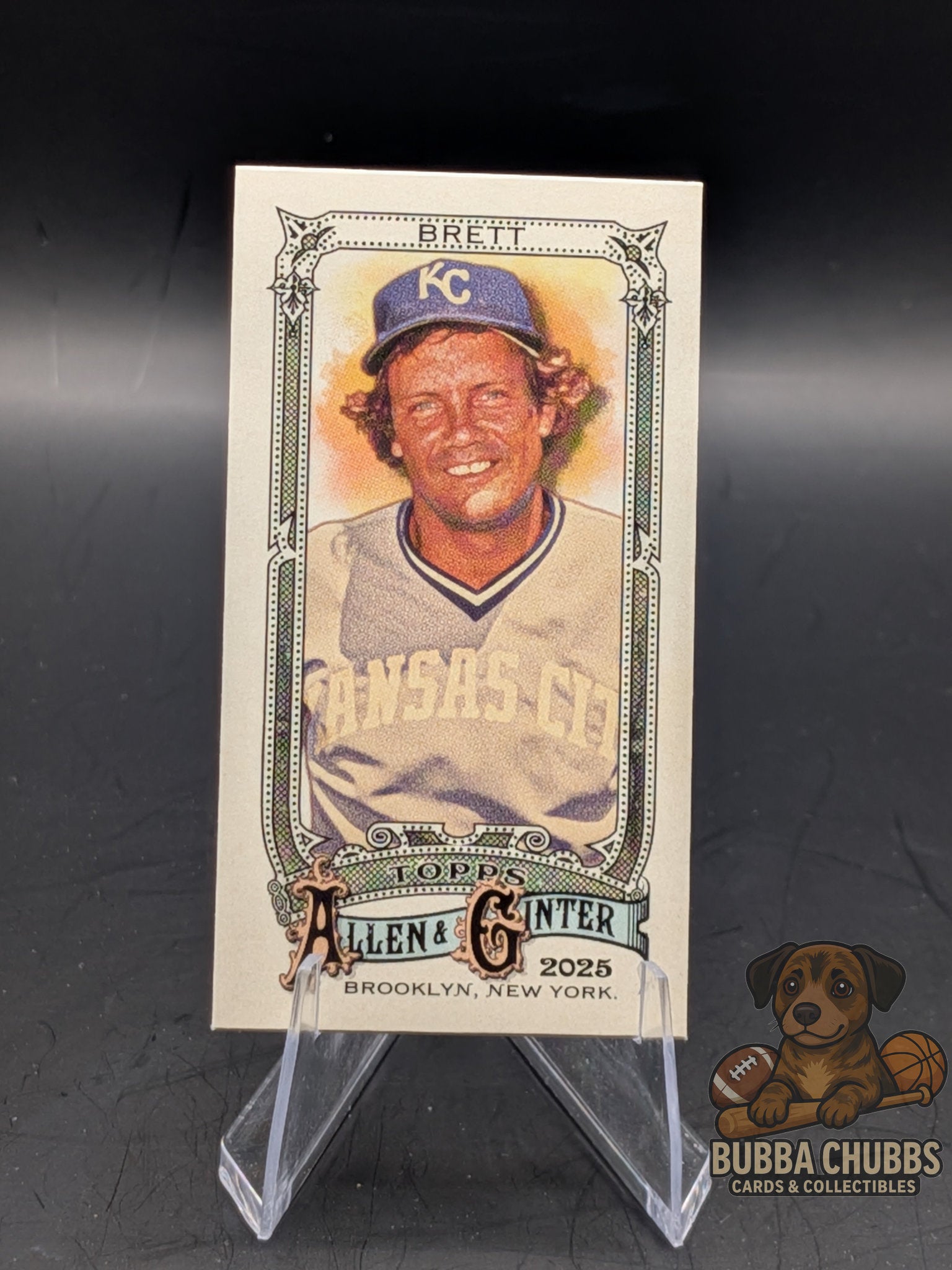Baseball trading card of George Brett topps allen & ginter  mini insert
