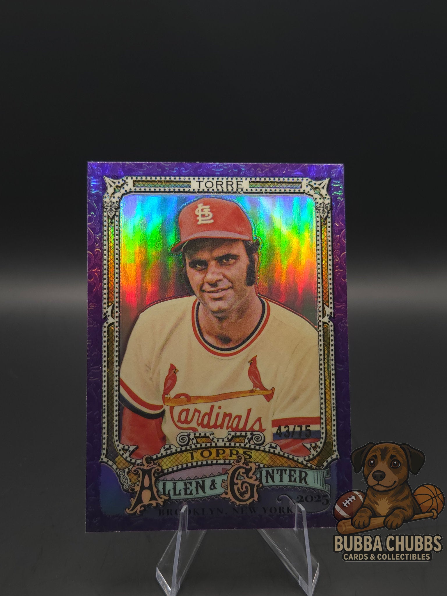 2025 Topps Allen & Ginter Chrome Purple Refractor Joe Torre #27 /75