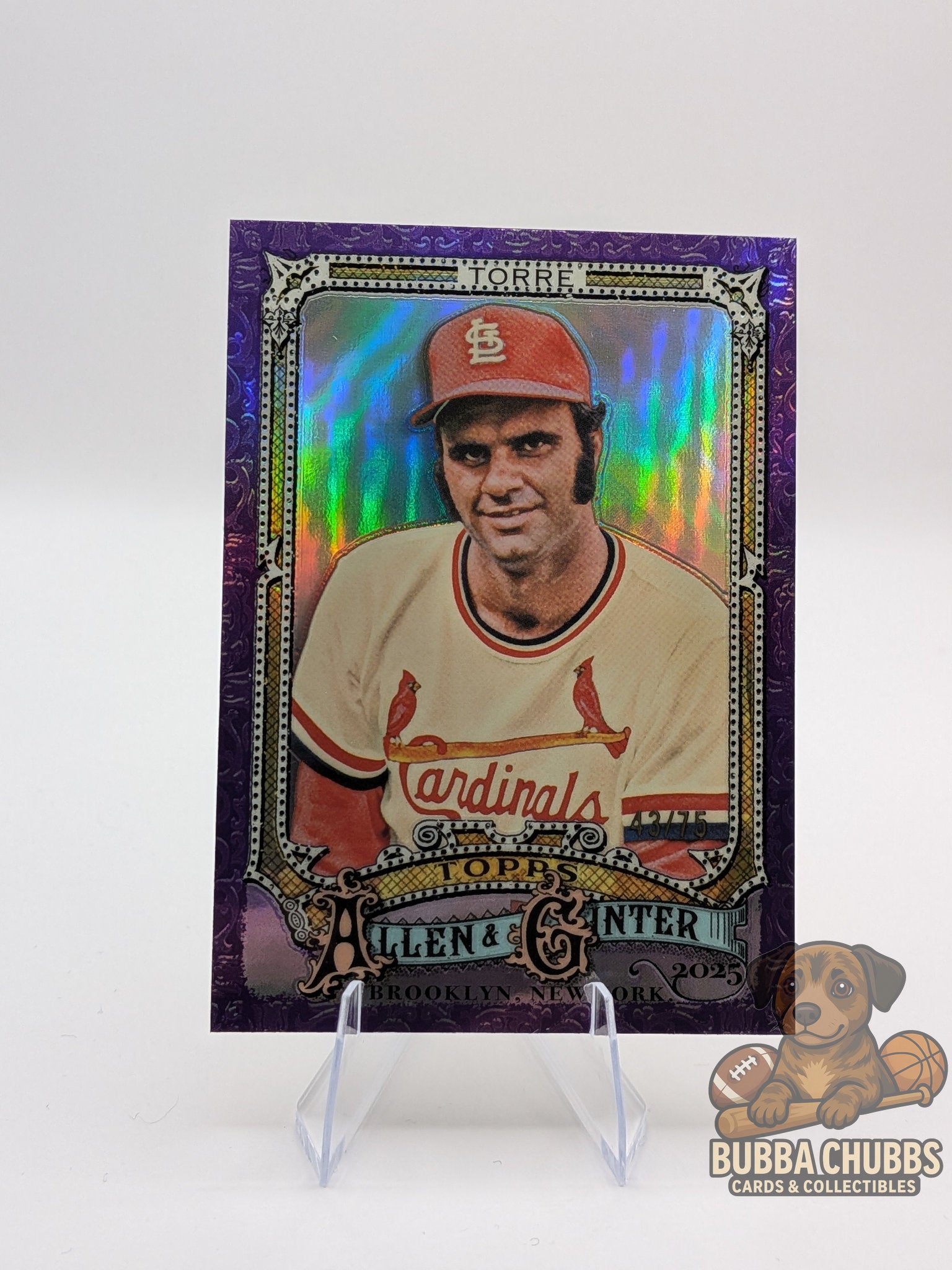 2025 Topps Allen & Ginter Chrome Purple Refractor Joe Torre #27 /75