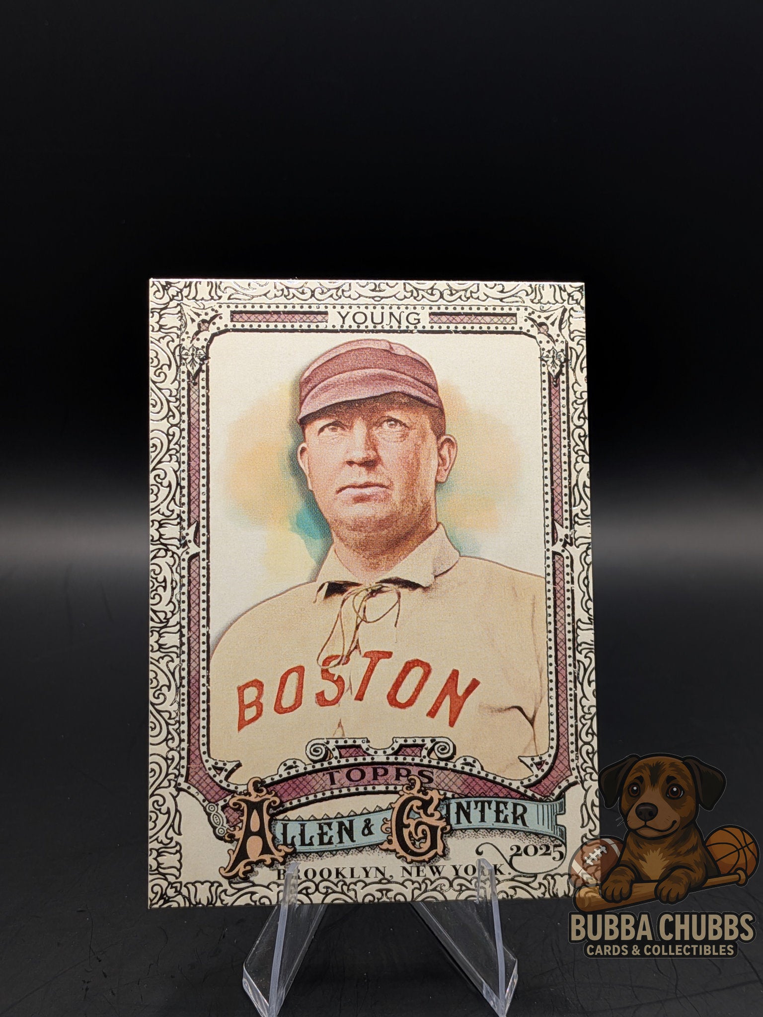  baseball trading card of CY Young Topps Allen & Ginter Silver Filigree