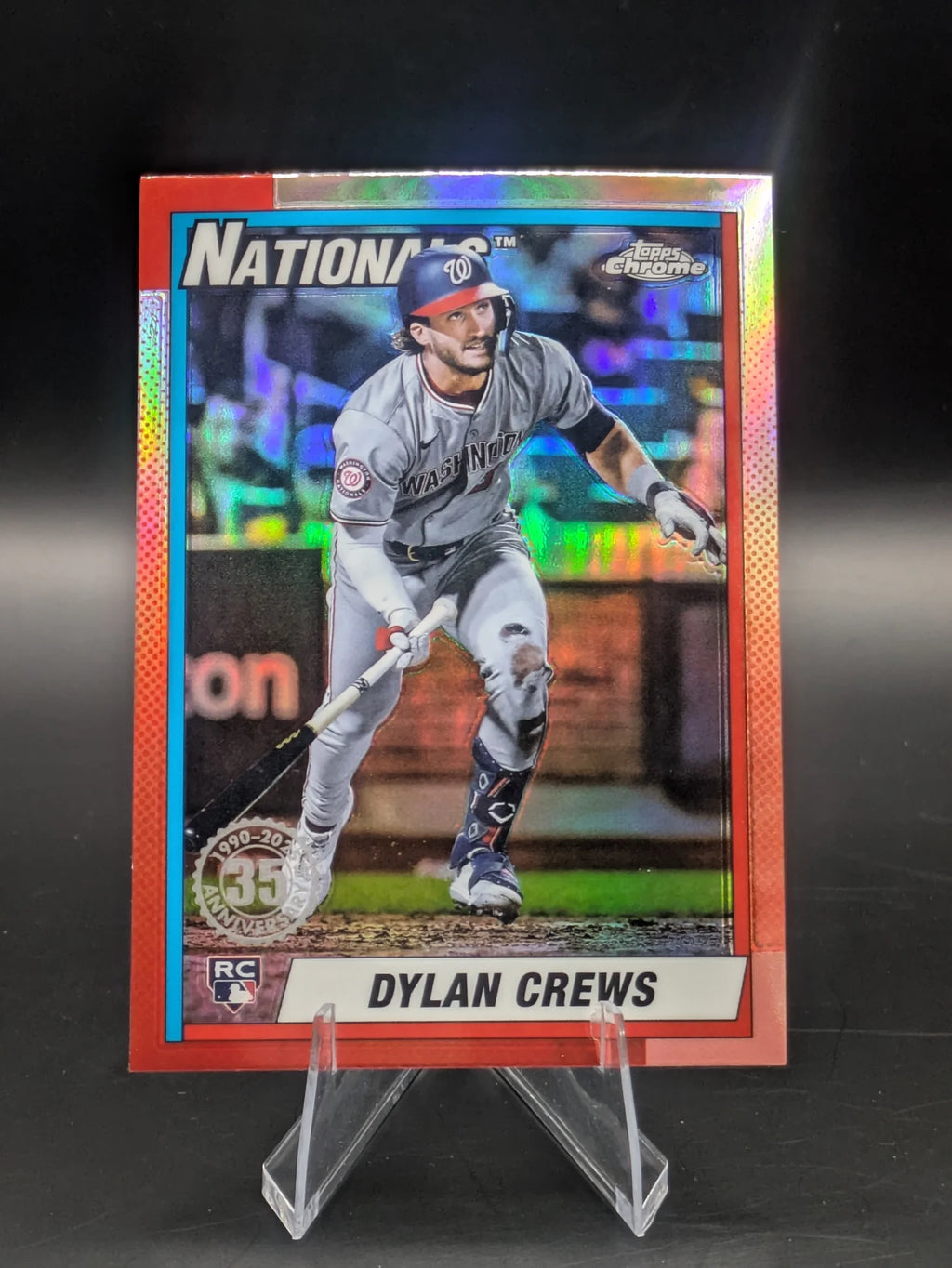 Baseball trading card of Dylan Crews Topps 35th Anniversary Rookie Card RC Chrome