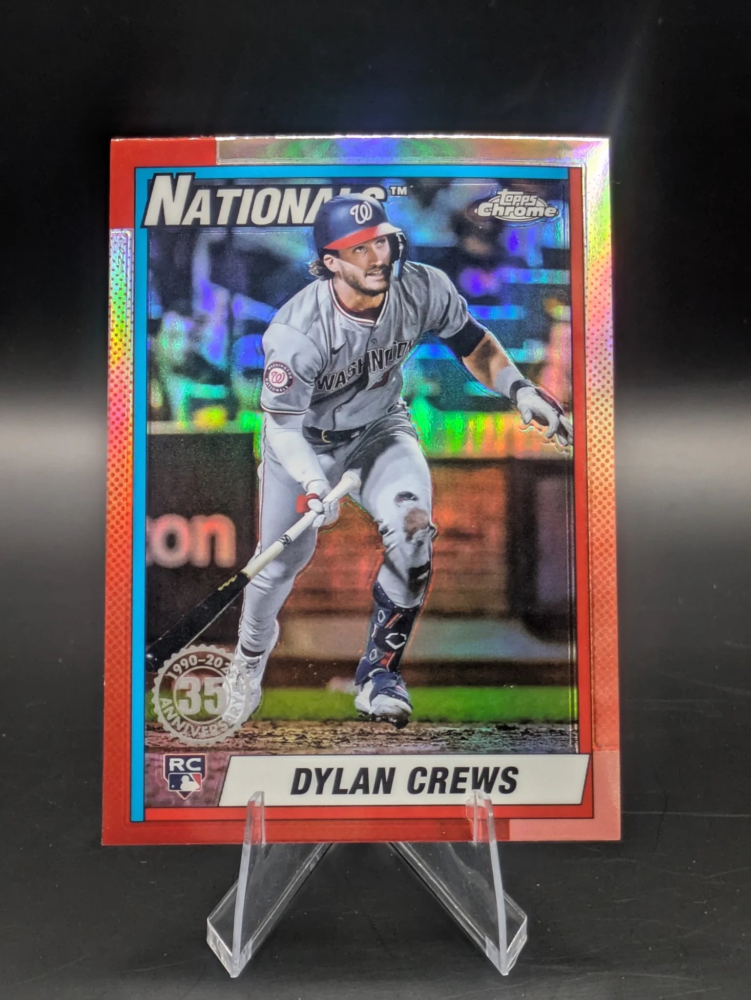 Baseball trading card of Dylan Crews Topps 35th Anniversary Rookie Card RC Chrome