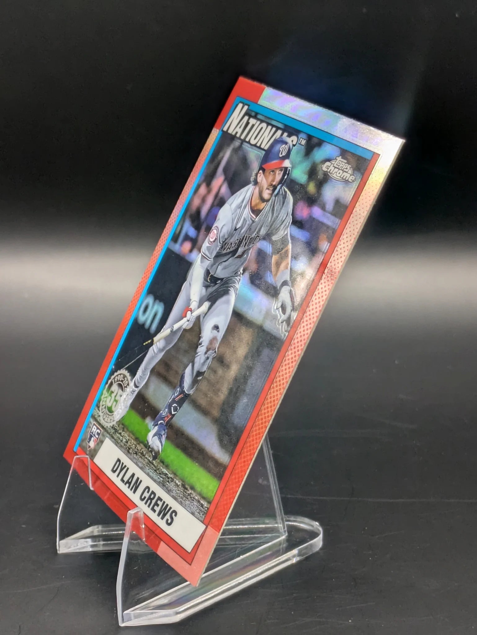 Baseball trading card of Dylan Crews Topps 35th Anniversary Rookie Card RC Chrome