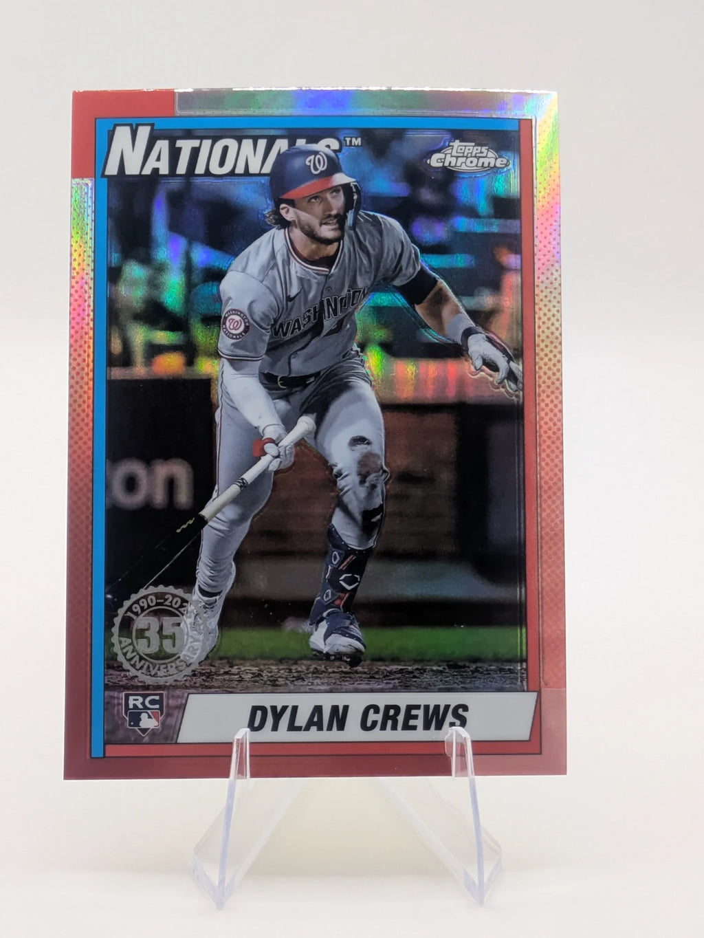 Baseball trading card of Dylan Crews Topps 35th Anniversary Rookie Card RC Chrome
