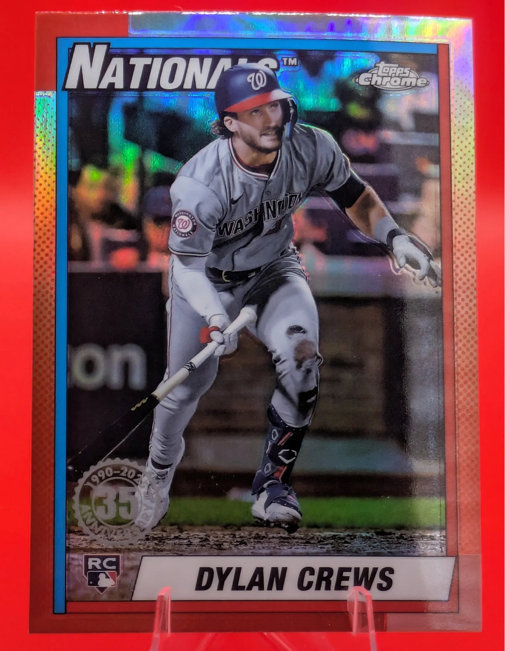 Baseball trading card of Dylan Crews Topps 35th Anniversary Rookie Card RC Chrome