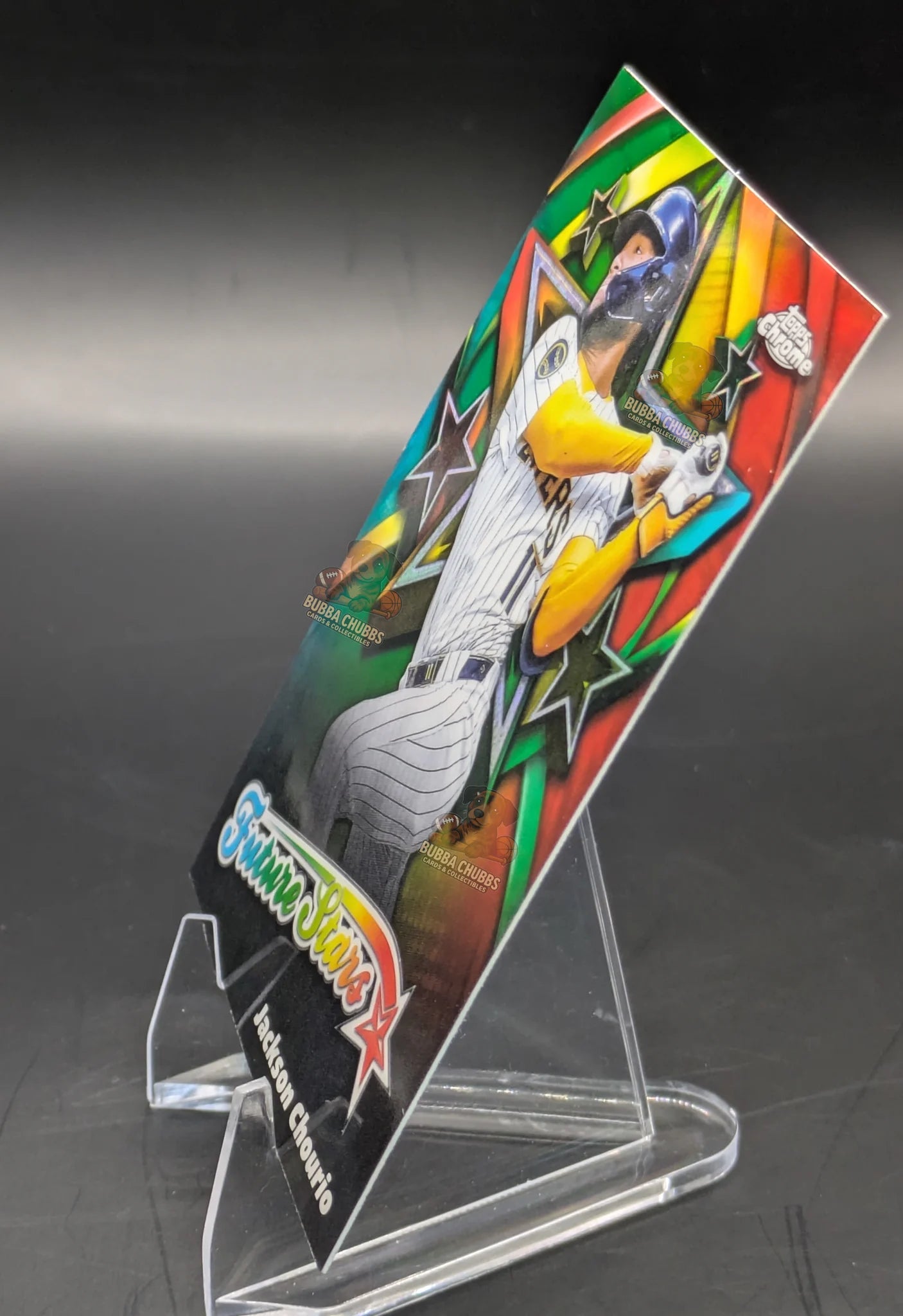 Baseball trading card of Jackson Chourio in a Milwaukee Brewers uniform Topps Chrome Future Stars FS-4 Insert