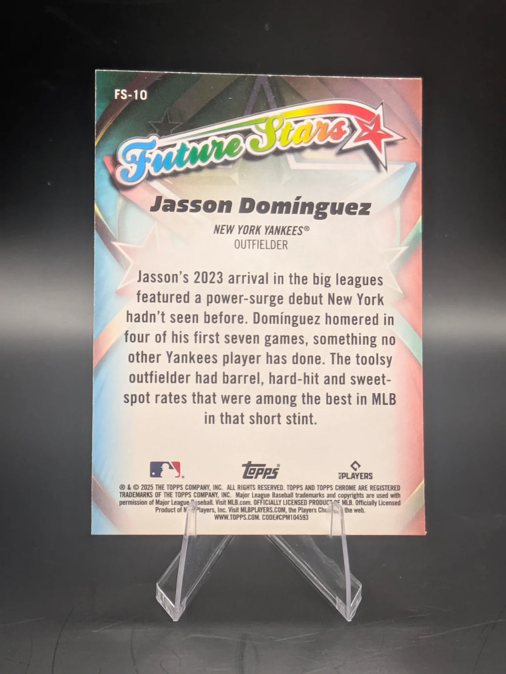 Baseball trading card of Jason Dominguez New York Yankees Topps Insert Future Stars Rookie