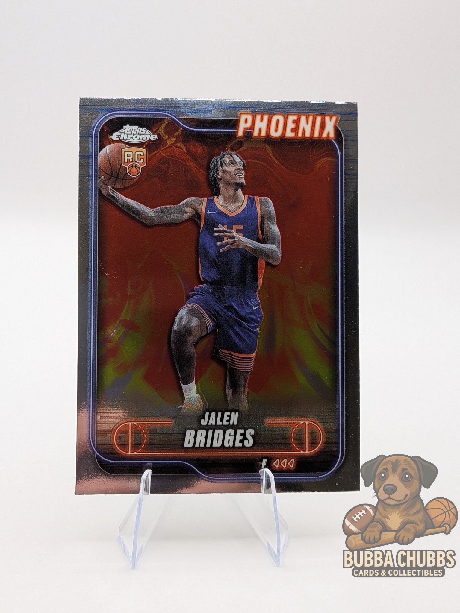 basketball trading card featuring rookie Jalen Bridges topps chrome 