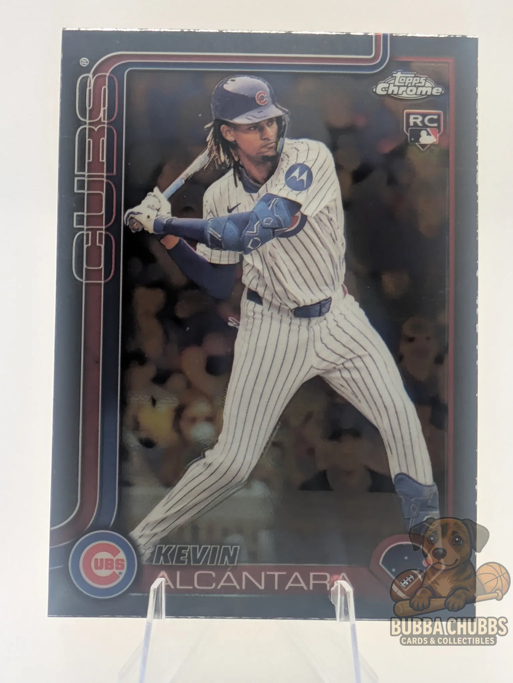 Baseball trading card of Kevin Alcantara Chicago Cubs Topps Chrome Rookie