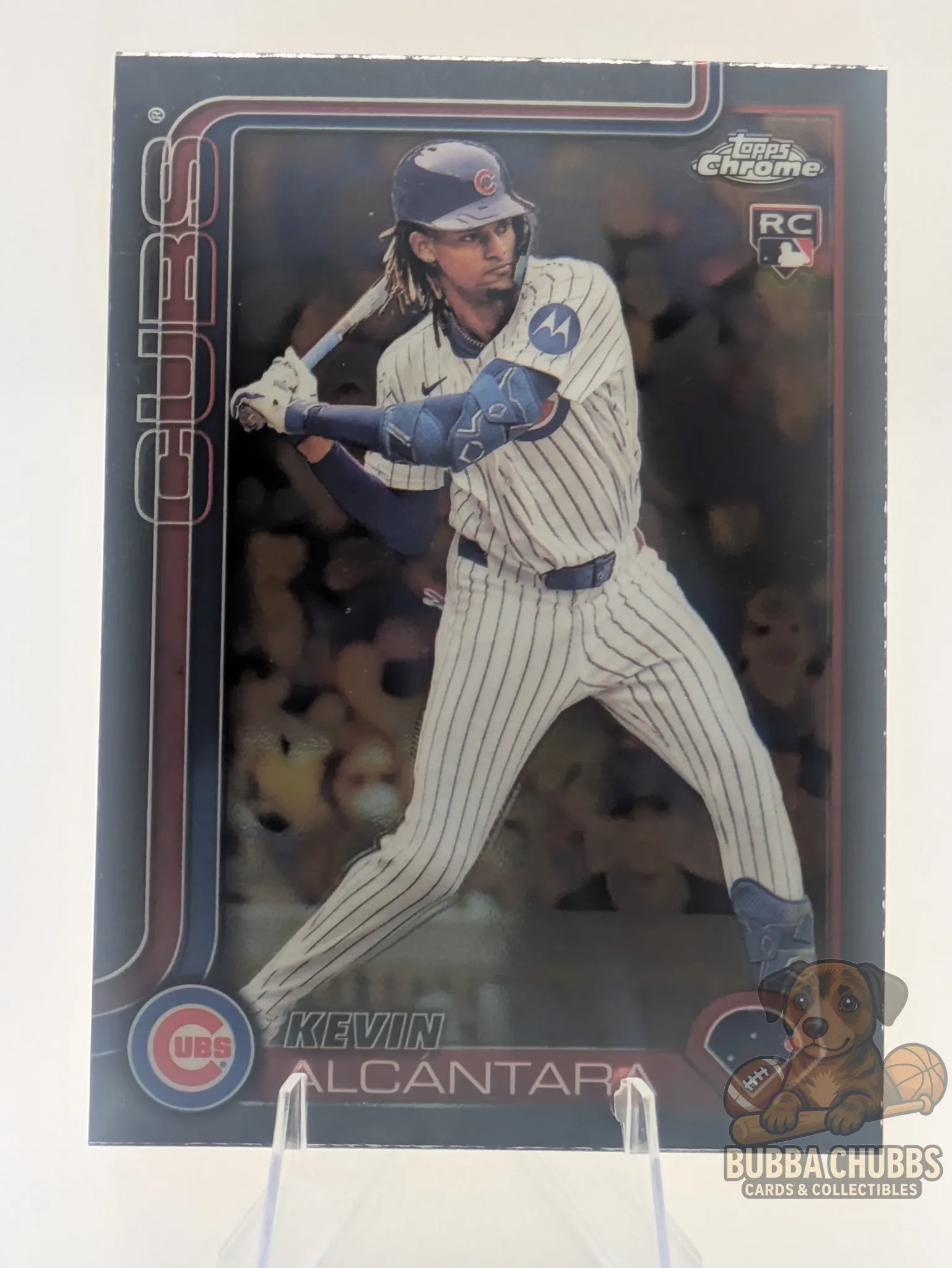 Baseball trading card of Kevin Alcantara Chicago Cubs Topps Chrome Rookie
