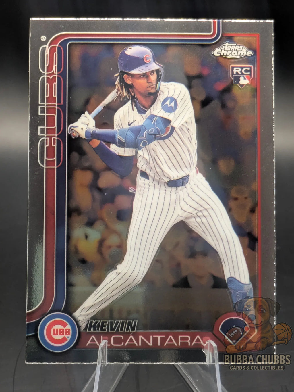 Baseball trading card of Kevin Alcantara Chicago Cubs Topps Chrome Rookie