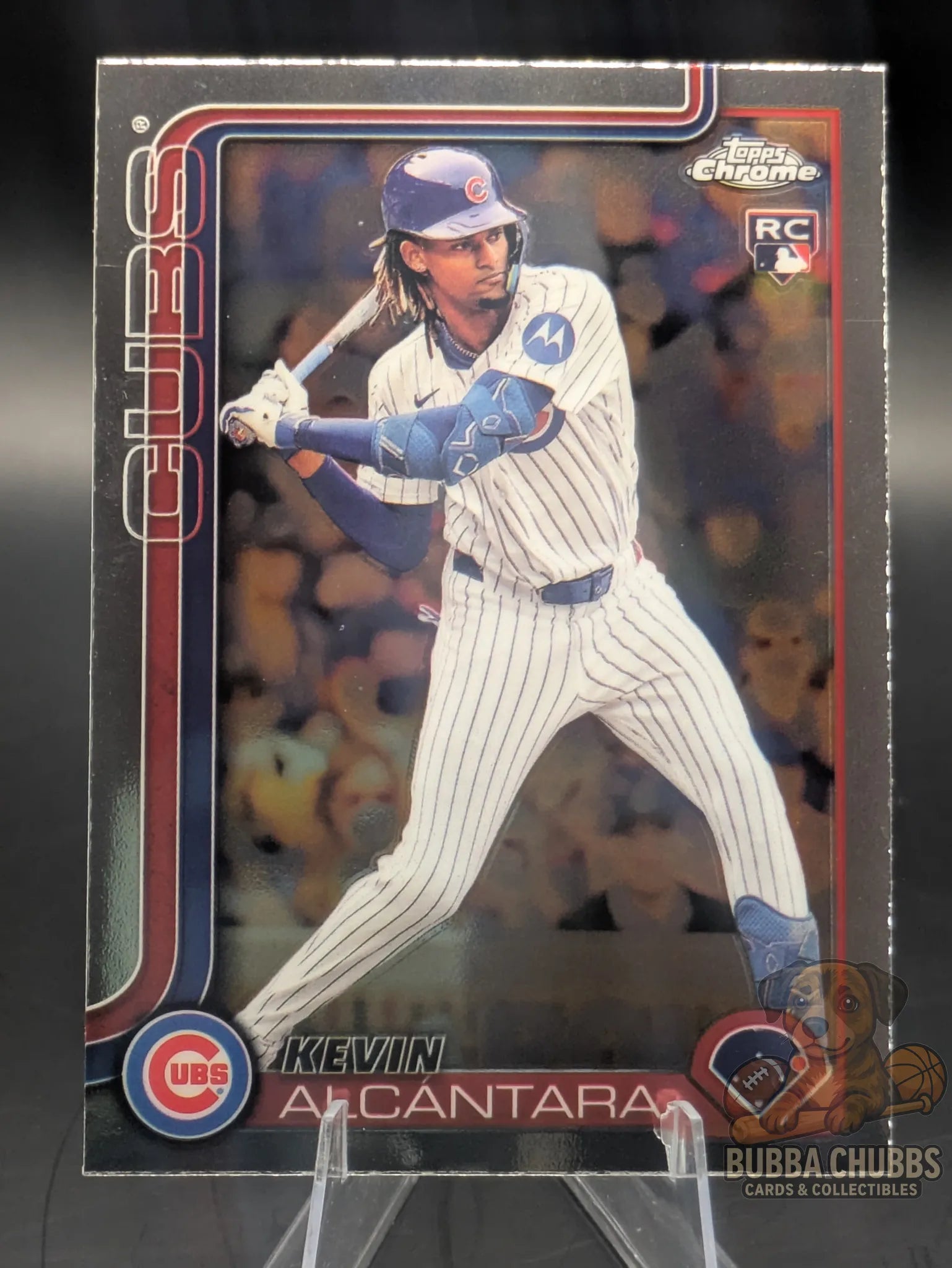 Baseball trading card of Kevin Alcantara Chicago Cubs Topps Chrome Rookie