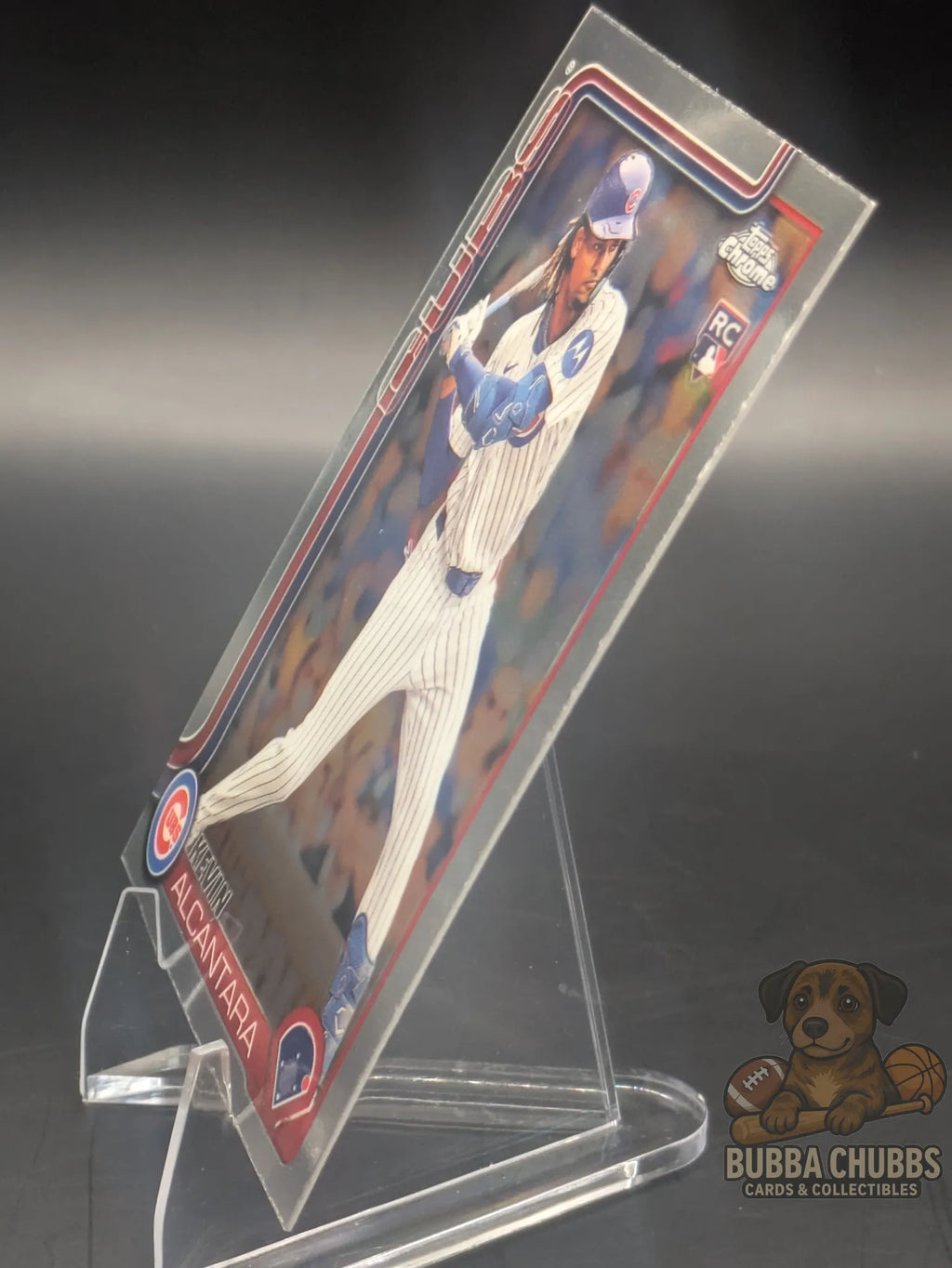 Baseball trading card of Kevin Alcantara Chicago Cubs Topps Chrome Rookie