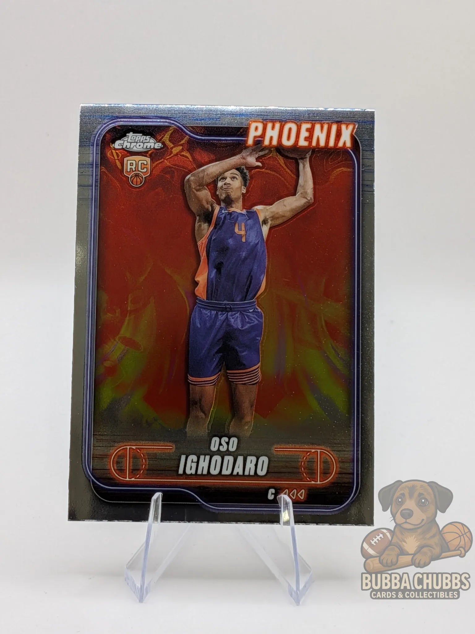 Basketball trading card featuring Phoenix Suns player Oso Ighodaro topps chrome rookie