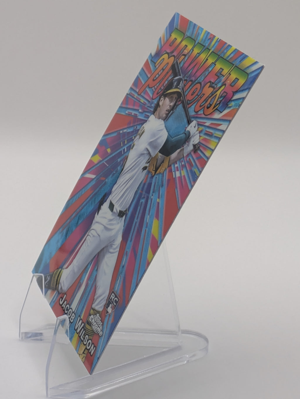 Baseball trading card of Jacob Wilson Athletics Rookie Power Players Blue Refractor